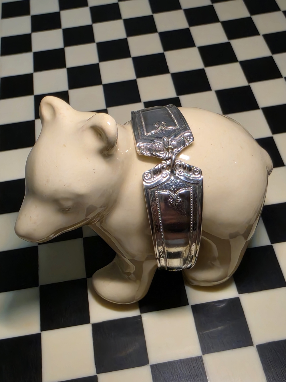 Silver Ornate Spoon Bracelet